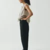 Alix Micro Houndstooth Cotton Linen Pants