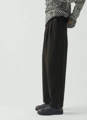 Bill Sketch Check Cotton Wool Pants