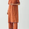 Bistrot Check Cotton Kaftan