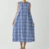 Block Print Patchwork Stripe Dress