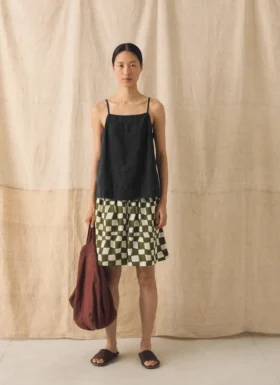 Block Print Warp Check Shorts