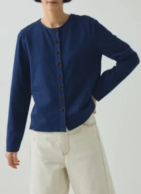 Button Through Cotton Jersey Tee