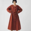 Button Through Cotton Linen Poplin Dress