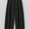 Carys Cotton Linen Canvas Wide Leg Pants