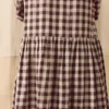 Check Linen Cotton Shirt Dress
