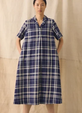 check linen cotton swing dress 2 280x385 - Check Linen Cotton Swing Dress