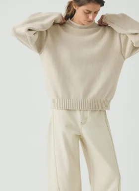 Cotton High Neck Sweater