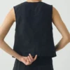 Cotton Linen Canvas Waistcoat Top