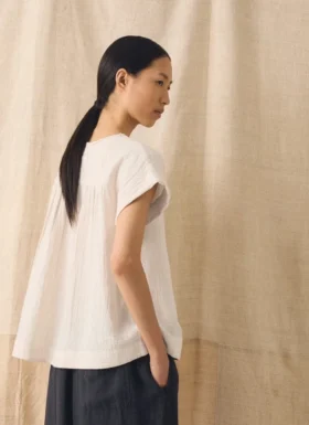 Crinkle Cotton Gauze Top