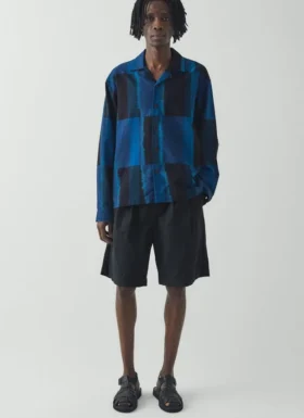 Double Pleat Cotton Poplin Shorts