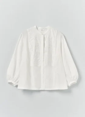 Embroidered Cotton Voile Shirt