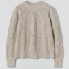 Fan Stitch Wool Cotton Sweater