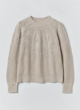 Fan Stitch Wool Cotton Sweater