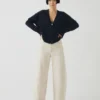 Sculptural Seamed Denim Pants