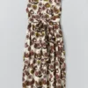 Fig Print Cotton Poplin Dress