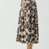 Fig Print Cotton Poplin Skirt