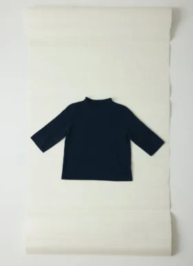 Fine Wool Cashmere Half Sleeve Sweater