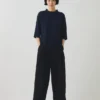 Fine Wool Cashmere Half Sleeve Sweater