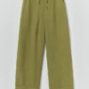 Garment Dyed Linen Wide Leg Pants