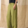 Garment Dyed Linen Wide Leg Pants