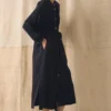 Gathered Crinkle Cotton Gauze Dress
