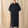 Gathered Crinkle Cotton Gauze Dress