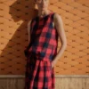 Gingham Check Linen Tank