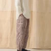 Gingham Linen Cotton Patch Pocket Pants