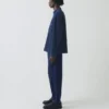 Grandad Collar Half Placket Denim Shirt