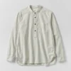 Grandad Collar Stripe Pullover Shirt