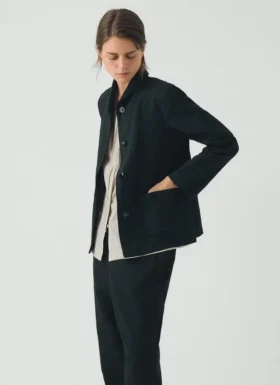 Hal Micro Houndstooth Cotton Linen Workwear Jacket