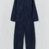 Half Placket Cotton Twill Jumpsuit