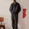 Half Placket Wool Pullover