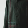 Hand Embroidered Stripe Cotton Jacket