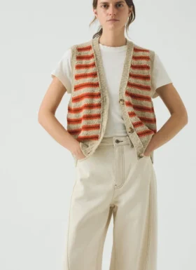 Jacquard Stripe Linen Cotton Tank
