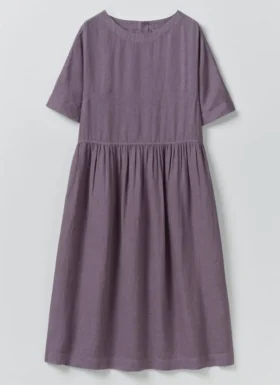Lightweight Linen Gathered Waist Dress