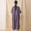 Lightweight Linen Gathered Waist Dress