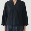 Linen Silk Wrap Shirt
