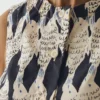 Market Fish Print Cotton Poplin Top