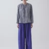 Natural Dye Stripe Cotton Gathered Top