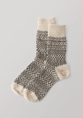 Nishiguchi Kutsushita Wool Jacquard Socks