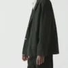 Overdyed Micro Houndstooth Cotton Blazer