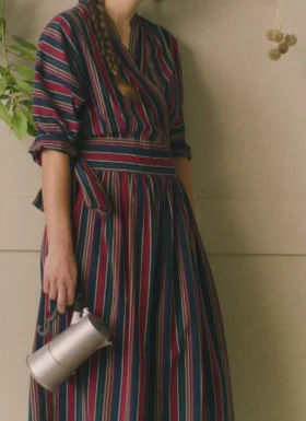 Pantry Stripe Cotton Wrap Dress