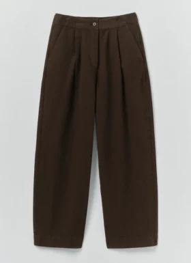 Pleat Front Garment Dyed Cotton Pants
