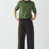 Pleat Front Garment Dyed Cotton Pants