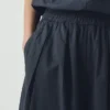 Pleated Pull On Cotton Poplin Pants