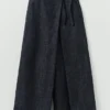 Pleated Wrap Denim Culottes