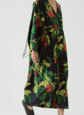 Produce Print Silk Cotton Dress