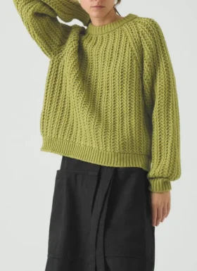 Racked Rib Wool Cotton Sweater