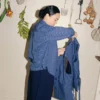 Railroad Stripe Cotton Smock Popover Shirt
